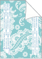 Venezia Teal/Quartz<br>Backing Card with Liner<br>5 <small>1/4</small> x 7 <small>1/4</small><br>25/pk