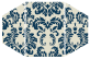 Damask Navy/Beige<br>Gatefold Invitation<br>5 <small>1/4</small> x 7 <small>1/4</small><br>10/pk