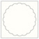 Textured Bianco Imprintable Scallop Circle Card 4 1/2 Inch - 25/Pk