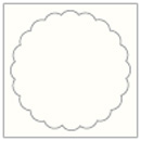 Textured Bianco Imprintable Scallop Circle Card 4 1/2 Inch - 25/Pk