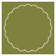 Olive Imprintable Scallop Circle Card 4 1/2 Inch - 25/Pk