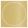 Gold Leaf Imprintable Scallop Circle Card 4 1/2 Inch - 25/Pk