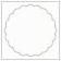 Crystal Imprintable Scallop Circle Card 4 1/2 Inch - 25/Pk