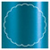 Teal Silk Imprintable Scallop Circle Card 4 1/2 Inch - 25/Pk