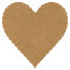 Natural Kraft Scallop Heart Card 4 Inch - 25/Pk