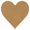 Natural Kraft Scallop Heart Card 4 Inch - 25/Pk