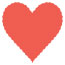 Coral Scallop Heart Card 4 Inch - 25/Pk