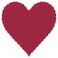 Pomegranate Scallop Heart Card 4 Inch - 25/Pk