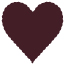 Eggplant Scallop Heart Card 4 Inch - 25/Pk