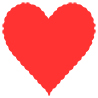 Rouge Scallop Heart Card 4 Inch - 25/Pk
