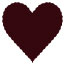 Wine Scallop Heart Card 4 Inch - 25/Pk