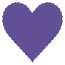 Amethyst Scallop Heart Card 4 Inch - 25/Pk