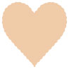 Latte Scallop Heart Card 4 Inch - 25/Pk