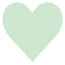 Green Tea Scallop Heart Card 4 Inch - 25/Pk
