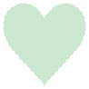 Green Tea Scallop Heart Card 4 Inch - 25/Pk
