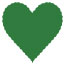 Verde Scallop Heart Card 4 Inch - 25/Pk