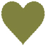 Olive Scallop Heart Card 4 Inch - 25/Pk