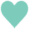 South Beach Scallop Heart Card 4 Inch - 25/Pk