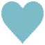 Textured Aquamarine Scallop Heart Card 4 Inch - 25/Pk