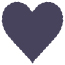 Navy Scallop Heart Card 4 Inch - 25/Pk