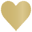 Gold Leaf Scallop Heart Card 4 Inch - 25/Pk