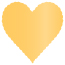 Amber Scallop Heart Card 4 Inch - 25/Pk