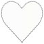 Crystal Scallop Heart Card 4 Inch - 25/Pk