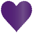 Purple Scallop Heart Card 4 Inch - 25/Pk