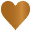 Cognac Scallop Heart Card 4 Inch - 25/Pk