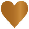Cognac Scallop Heart Card 4 Inch - 25/Pk