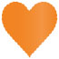 Mandarin Scallop Heart Card 4 Inch - 25/Pk