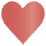 Mars Scallop Heart Card 4 Inch - 25/Pk