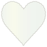 Metallic Aquamarine Scallop Heart Card 4 Inch - 25/Pk