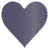 Iris Blue Scallop Heart Card 4 Inch - 25/Pk