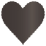 Onyx Scallop Heart Card 4 Inch - 25/Pk