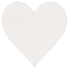 Linen Natural White Scallop Heart Card 4 Inch - 25/Pk