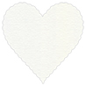 White Pearl Scallop Heart Card 4 Inch - 25/Pk