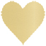 Gold Pearl Scallop Heart Card 4 Inch - 25/Pk