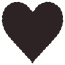Linen Black Scallop Heart Card 4 Inch - 25/Pk