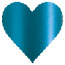 Teal Silk Scallop Heart Card 4 Inch - 25/Pk