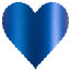 Blue Silk Scallop Heart Card 4 Inch - 25/Pk