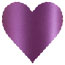 Purple Silk Scallop Heart Card 4 Inch - 25/Pk
