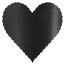 Black Silk Scallop Heart Card 4 Inch - 25/Pk