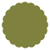 Olive Scallop Circle Card 2 1/2 Inch - 25/Pk