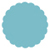 Textured Aquamarine Scallop Circle Card 2 1/2 Inch - 25/Pk