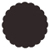 Linen Black Scallop Circle Card 2 1/2 Inch - 25/Pk