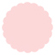 Pink Feather Scallop Circle Card 3 Inch - 25/Pk
