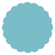 Textured Aquamarine Scallop Circle Card 3 Inch - 25/Pk