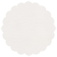 Linen Natural White Scallop Circle Card 3 Inch - 25/Pk