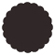 Linen Black Scallop Circle Card 3 Inch - 25/Pk